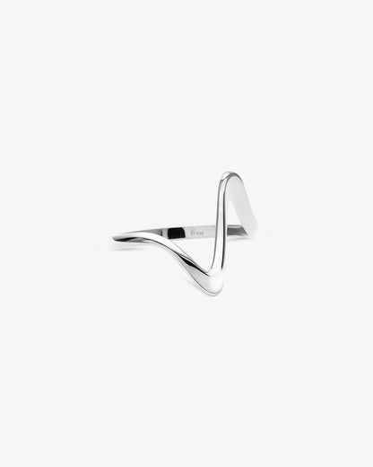 Wavy Sculptural Ring, Organic Minimalist Design