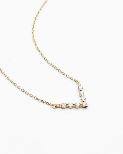 Minimalist Silver V Shape Gemstone Necklace  - Dainty Jewelry