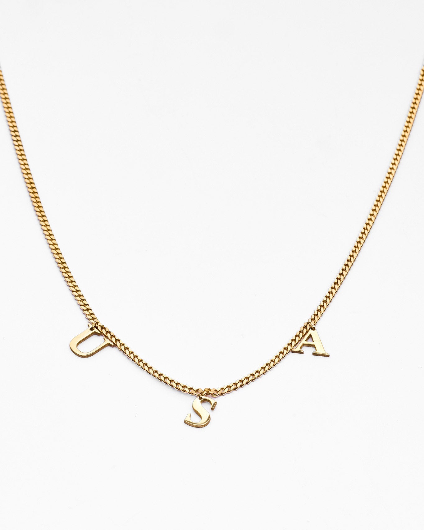 Timeless Layered Necklace Set, North Star Pendant & USA Letter Charms