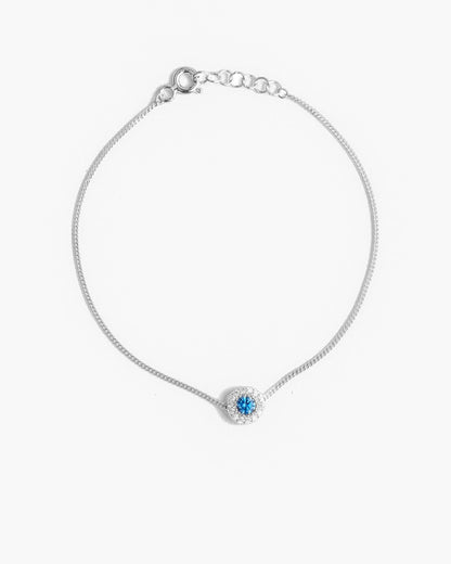 Round Aquamarine Birthstone Bracelet - Aquamarine Jewelry