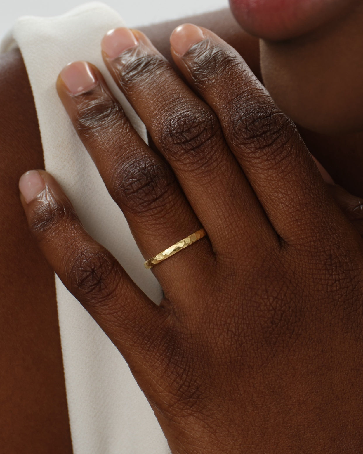 2mm Hammered Dome Wedding Band