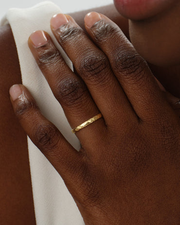 2mm Hammered Dome Wedding Band