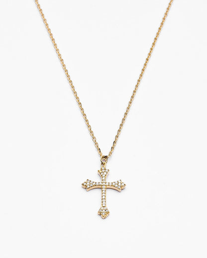 Elegant Cross Pendant Necklace - 18k Gold Vermeil