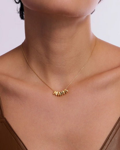 Bubble Initial MAMA Necklace - Mom Jewelry