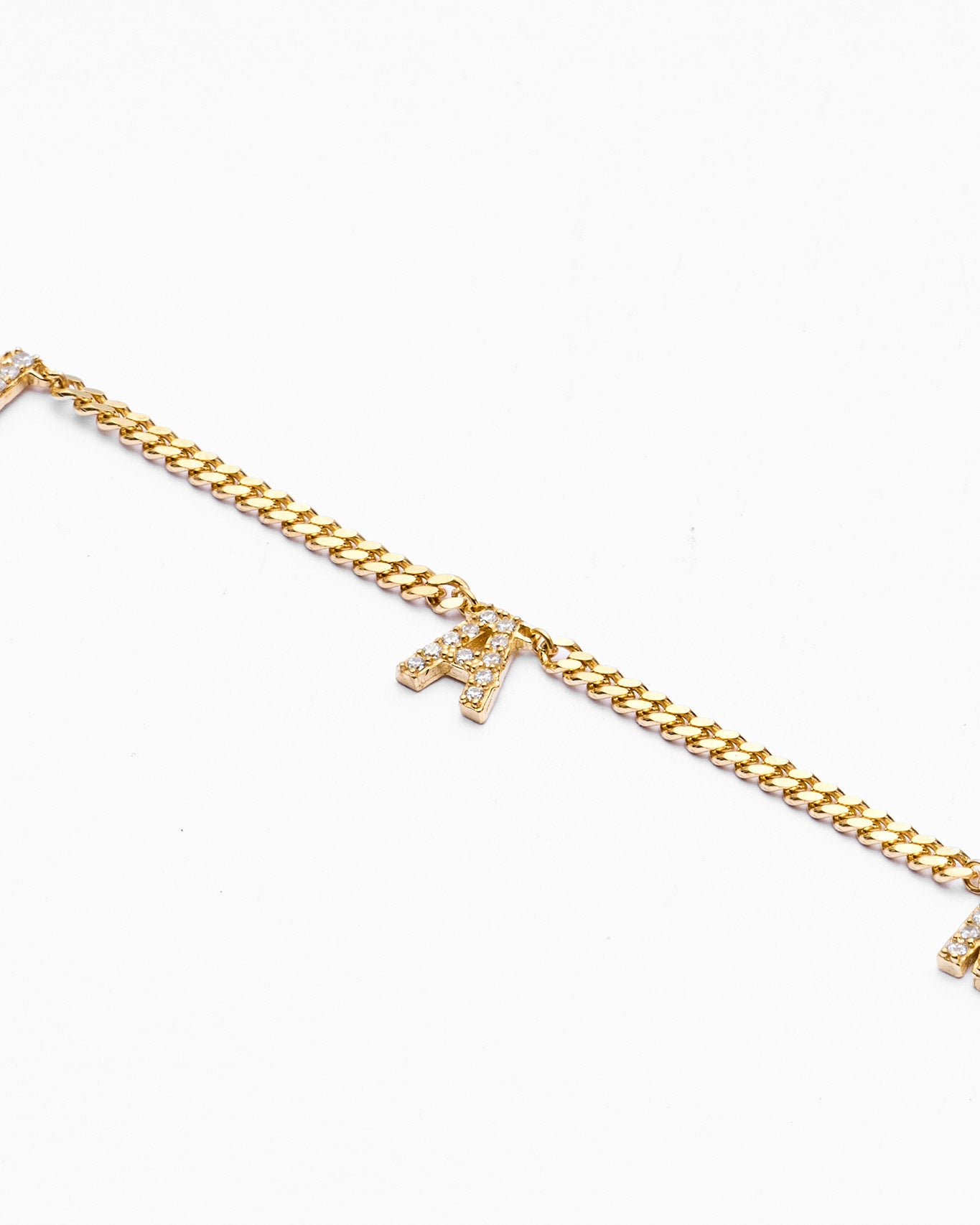 MAMA Letter Necklace with Curb Chain - Initial Jewelry