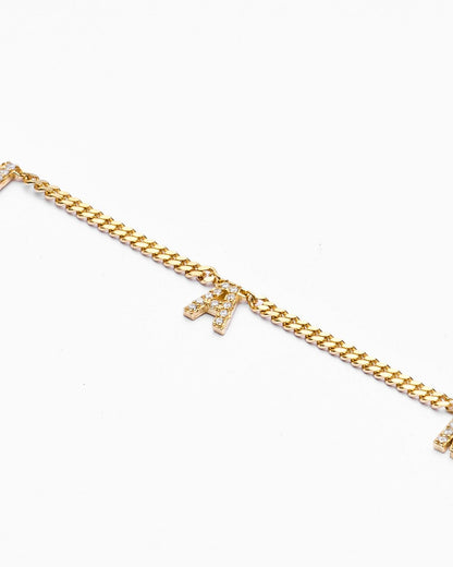 MAMA Letter Necklace with Curb Chain - Initial Jewelry