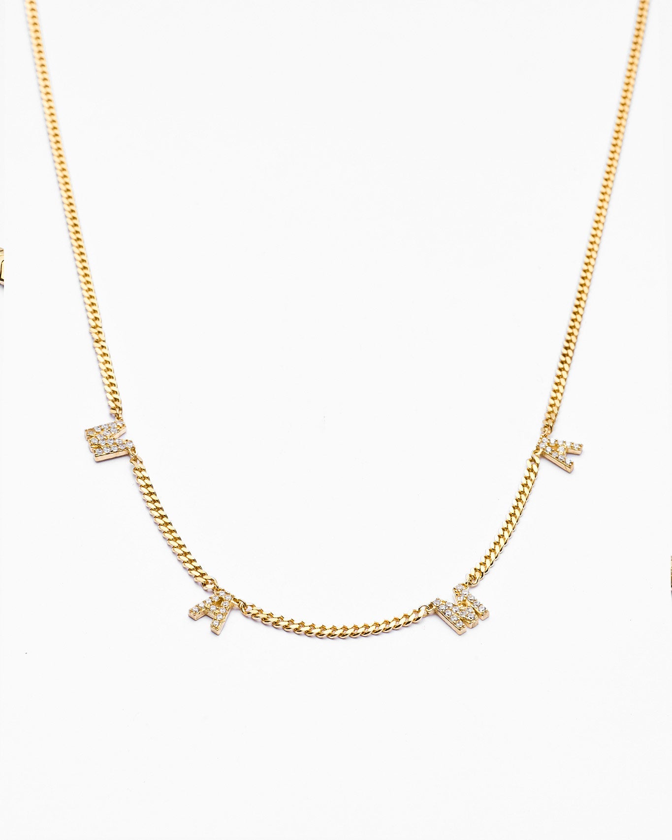 MAMA Letter Necklace with Curb Chain - Initial Jewelry