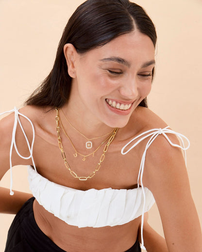 Timeless Layered Necklace Set, North Star Pendant & USA Letter Charms