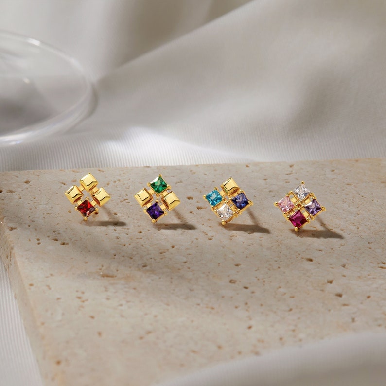 JWH Multiple Birthstone Earrings personalized jewelry