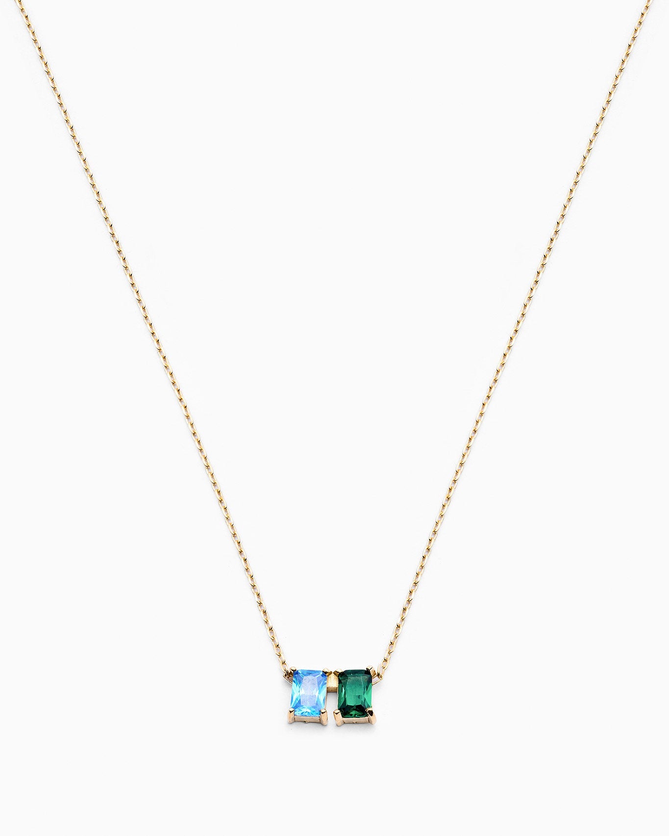 Personalized Baguette Birthstone Necklace - Birthstone Jewelry