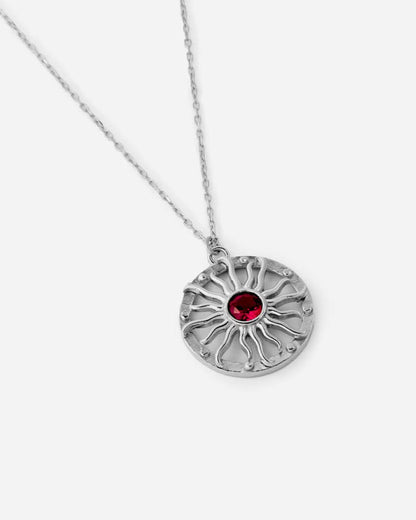 Dainty Birthstone Bohemian Sunburst Necklace