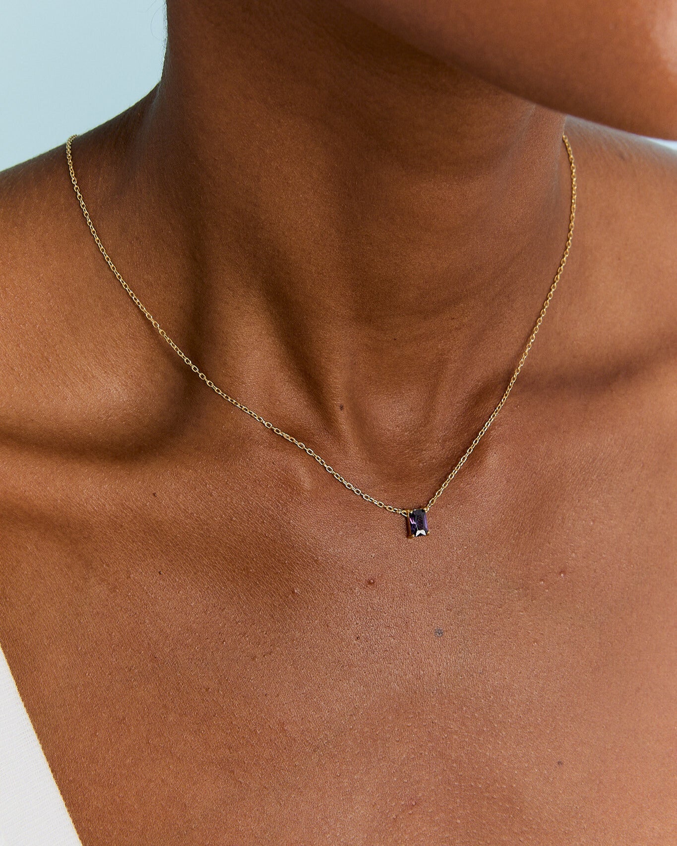 Personalized Baguette Birthstone Necklace - Birthstone Jewelry