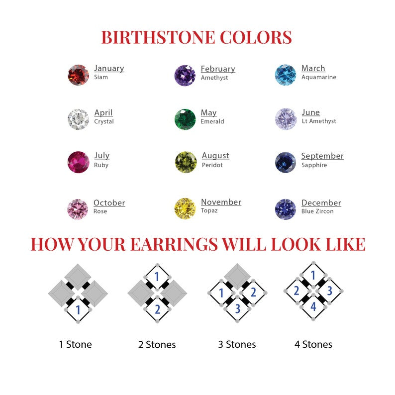 JWH Multiple Birthstone Earrings personalized jewelry