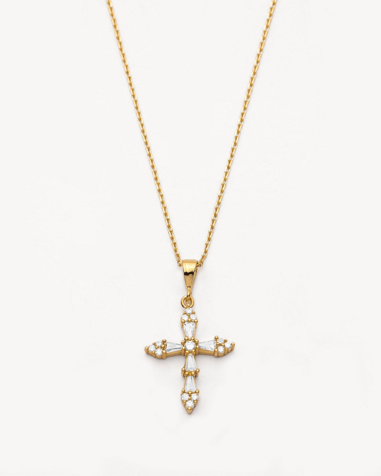Gold Vermeil Dainty Cross Necklace - Faith Jewelry