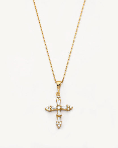 Gold Vermeil Dainty Cross Necklace - Faith Jewelry