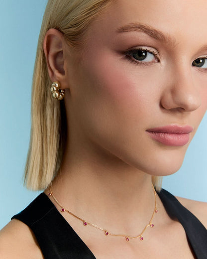 Bubble Hoop Earrings, Cluster Studs - Women Earrings