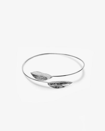 Leaf Cuff Bracelet Nature Inspired Minimalist Bangle - Women Jewelry