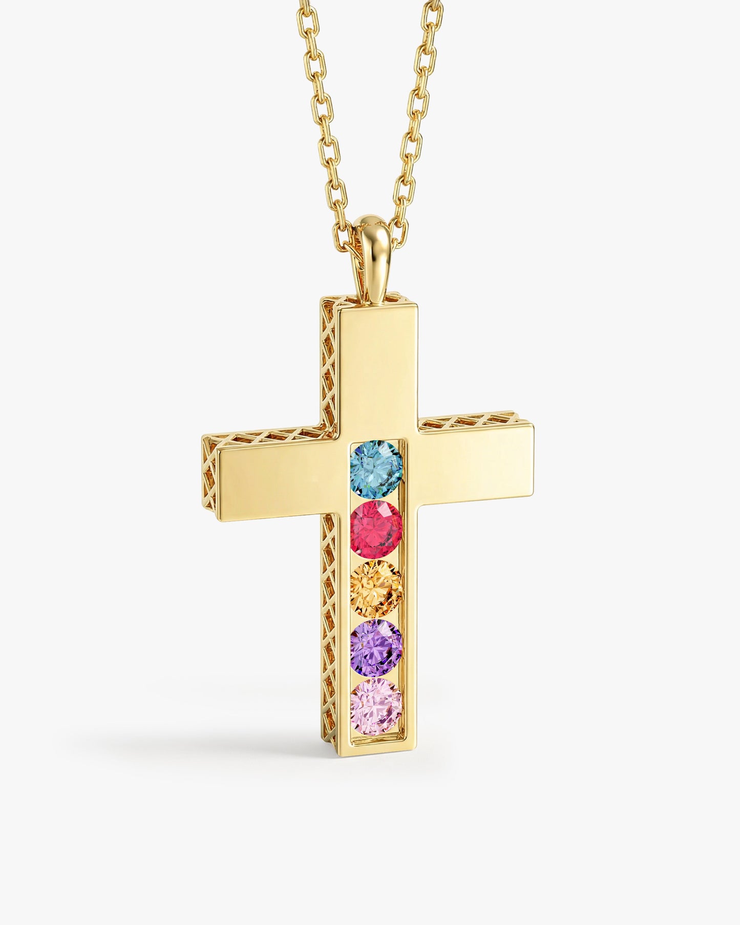 Cross Birthstone Necklace