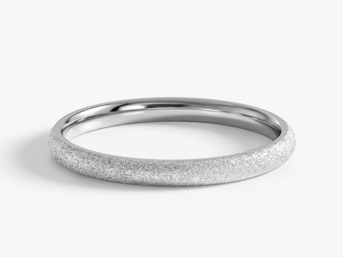 2mm Classic Dome Wedding Band with Stardust Finish