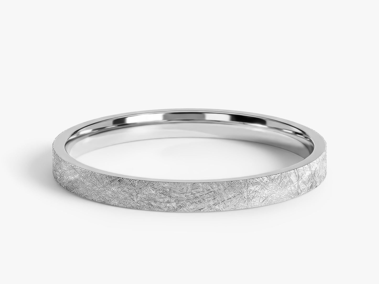 2mm Flat Wedding Band with Ice Matte Finish
