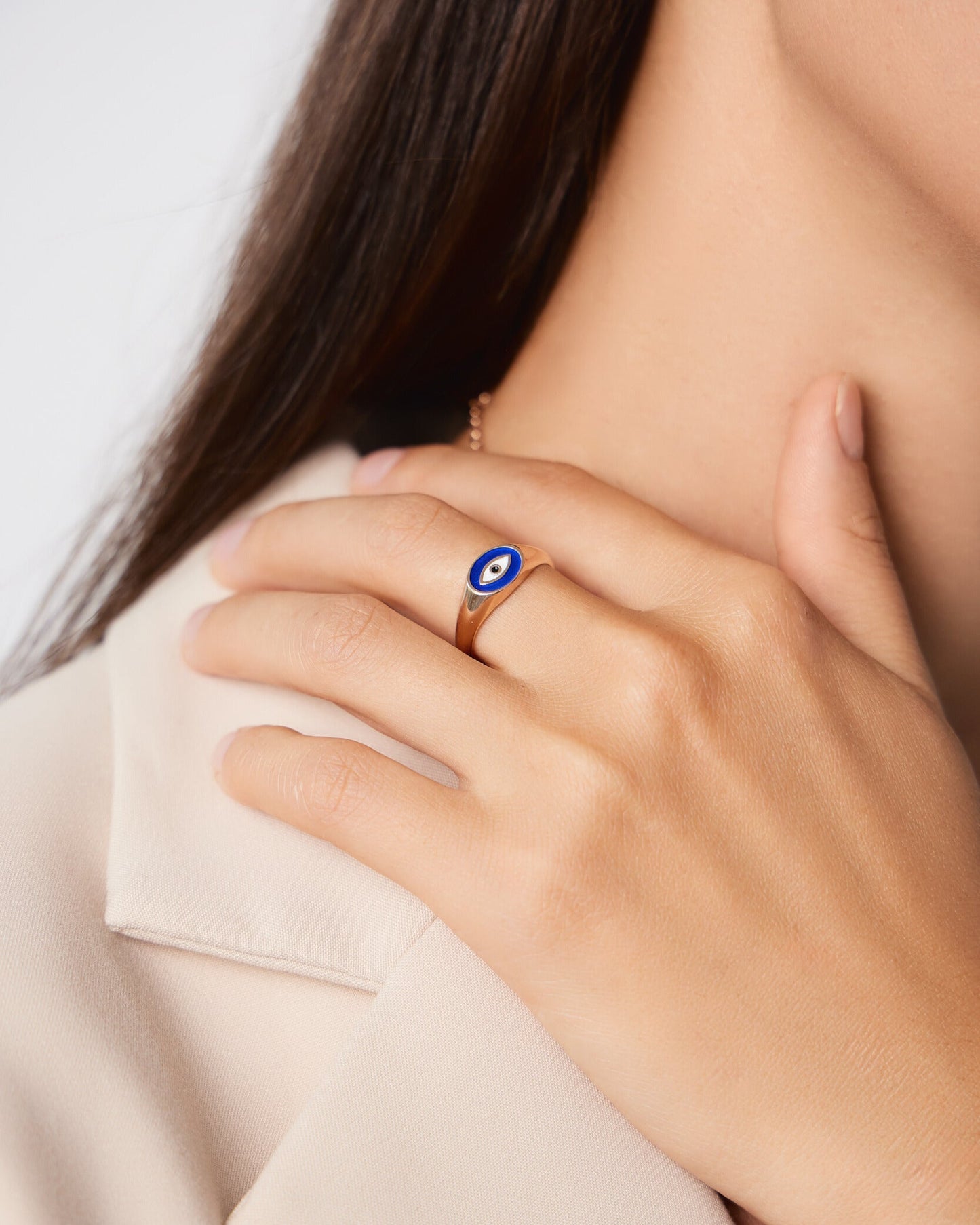 Protection Evil Eye  Ring Minimal Statement - Evil Eye Jewelry