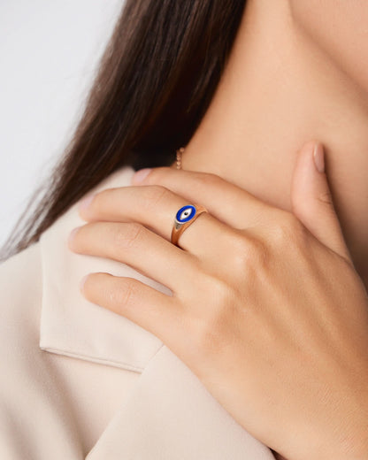 Protection Evil Eye  Ring Minimal Statement - Evil Eye Jewelry