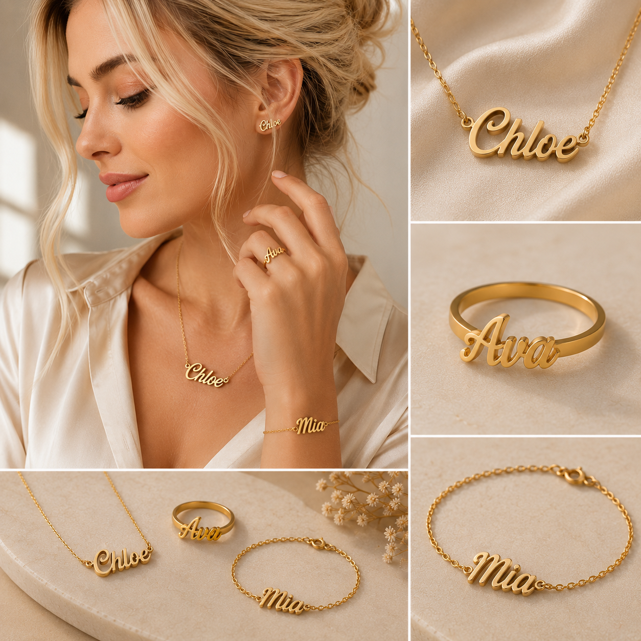 The Signature Trio - Personalized Name Jewelry Set