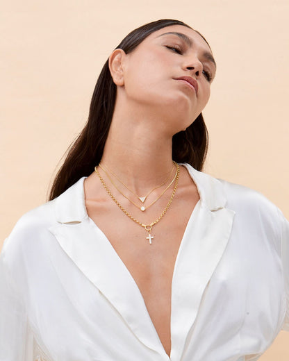 Delicate Triangle Pendant Necklace - Dainty Necklace