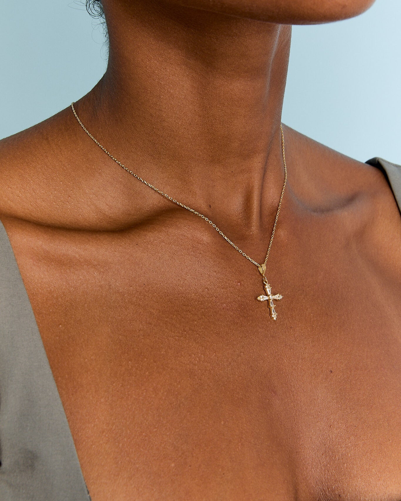 Gold Vermeil Dainty Cross Necklace - Faith Jewelry