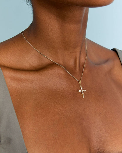 Gold Vermeil Dainty Cross Necklace - Faith Jewelry