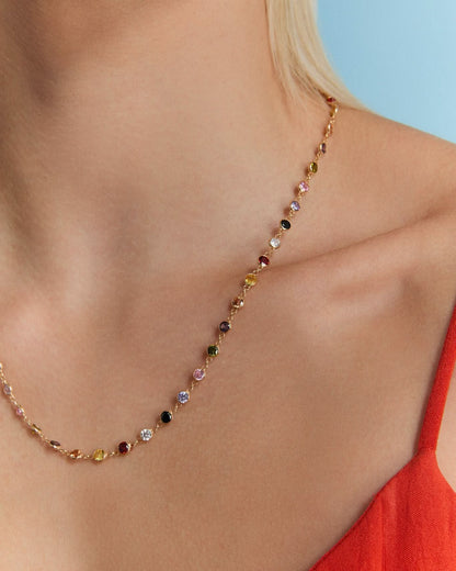Multi Stone Necklace - Colorful Necklace