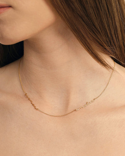 Custom Multi Name Signature Necklace - Personalized Jewelry