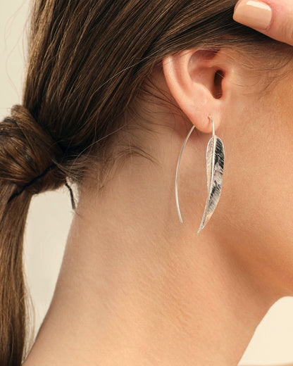 925K Vermeil Plated Silver Leaf Earring - Handmade Elegant Design