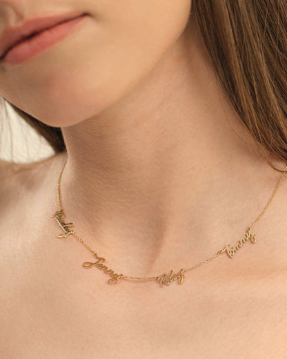 Custom Multiple Name Necklace, Personalized Gift - Family Jewelry