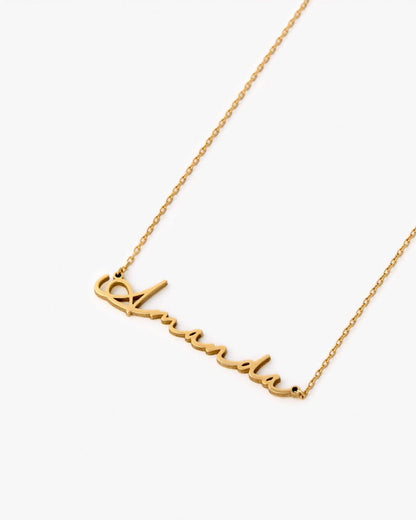 JWH Silver Personalized Signature Style Name Necklace - Name Jewelry