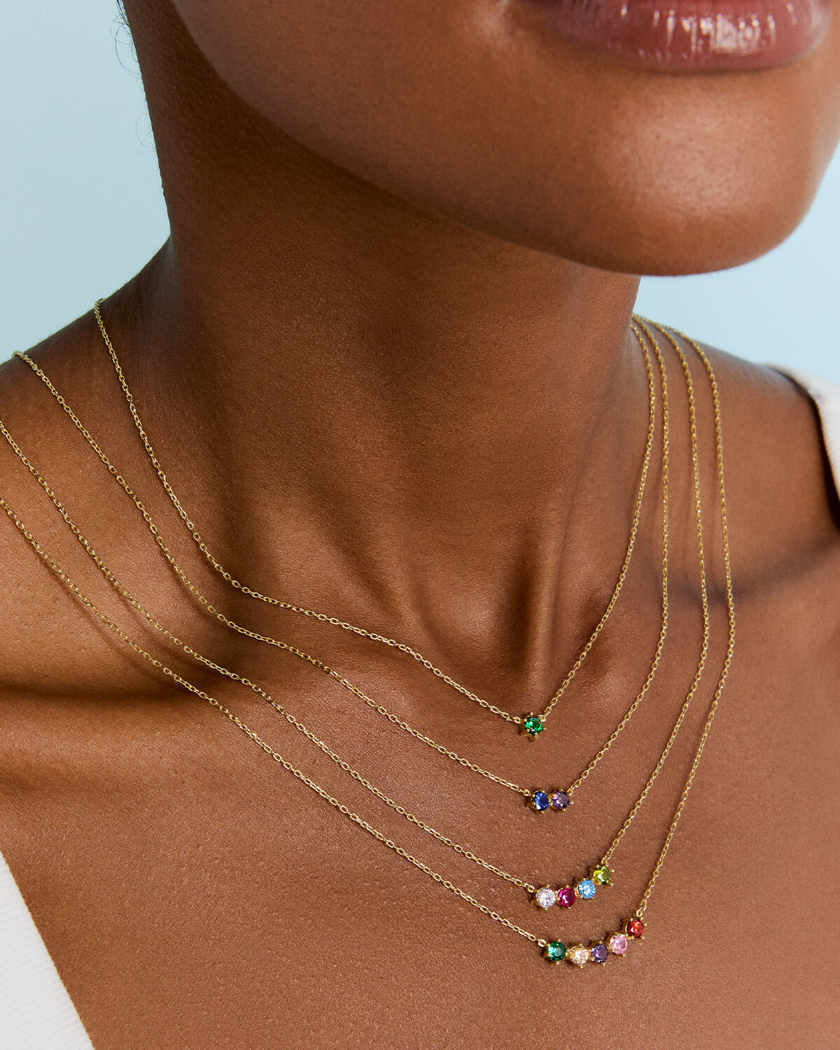 Personalized Birthstone Family Necklace - Birthstone Jewelry