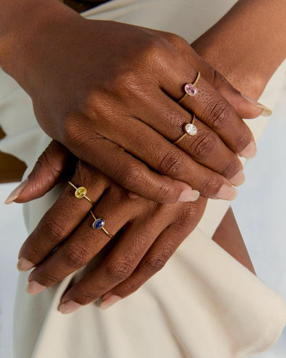 Personalized Dainty Birthstone Ring, Everyday Ring - Birthstone Jewelry