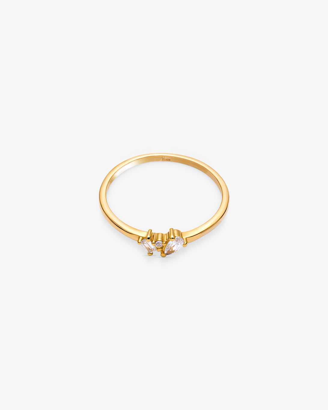 Minimalist Baguette & Oval Stone Ring