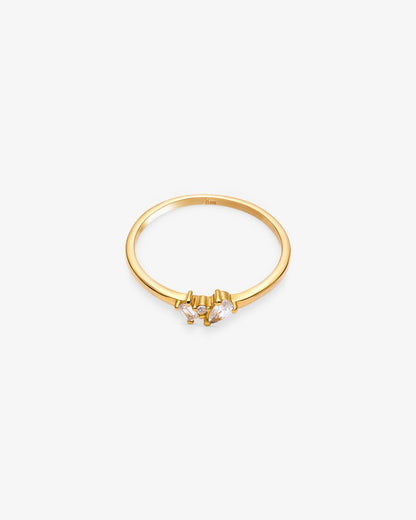 Minimalist Baguette & Oval Stone Ring