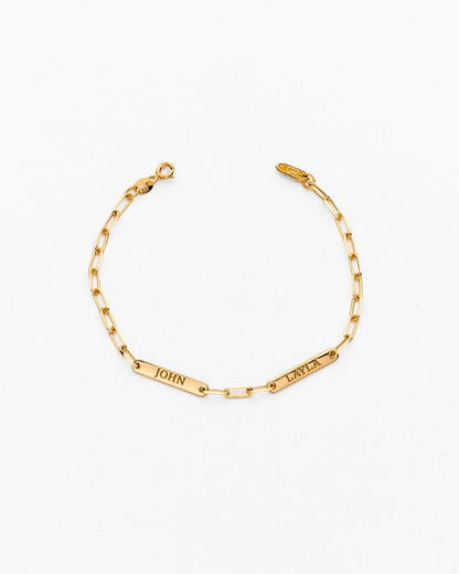 Silver Engraved Dainty Name Bar Bracelet - Name Jewelry