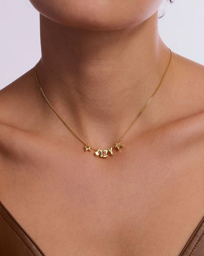 Bubble Initial MAMA Necklace - Mom Jewelry
