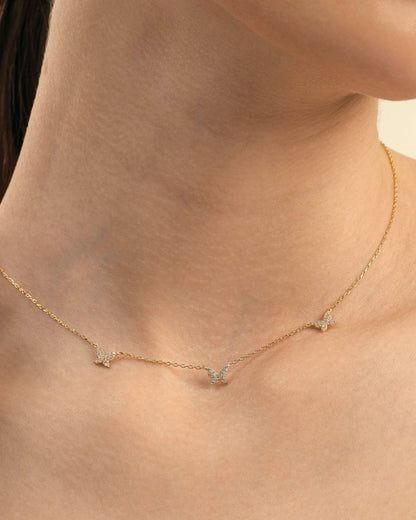 Dainty Butterfly Necklace, Minimalist Charm Jewelry - Minimalist Jewlery