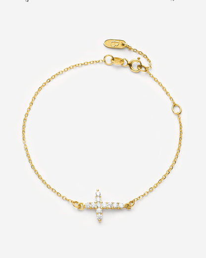 Dainty Gemstone Cross Bracelet - Cross Jewelry