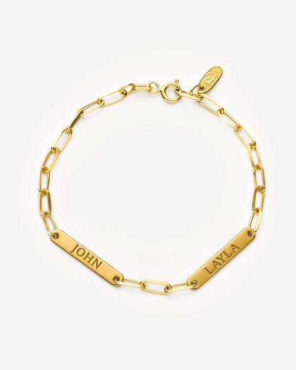 Silver Engraved Dainty Name Bar Bracelet - Name Jewelry