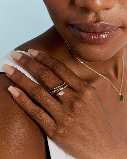 Sculptural Spiral Ring with Solitaire Stone