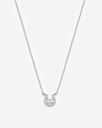 Lucky Horseshoe Pendant Necklace - 925k Sterling Silver