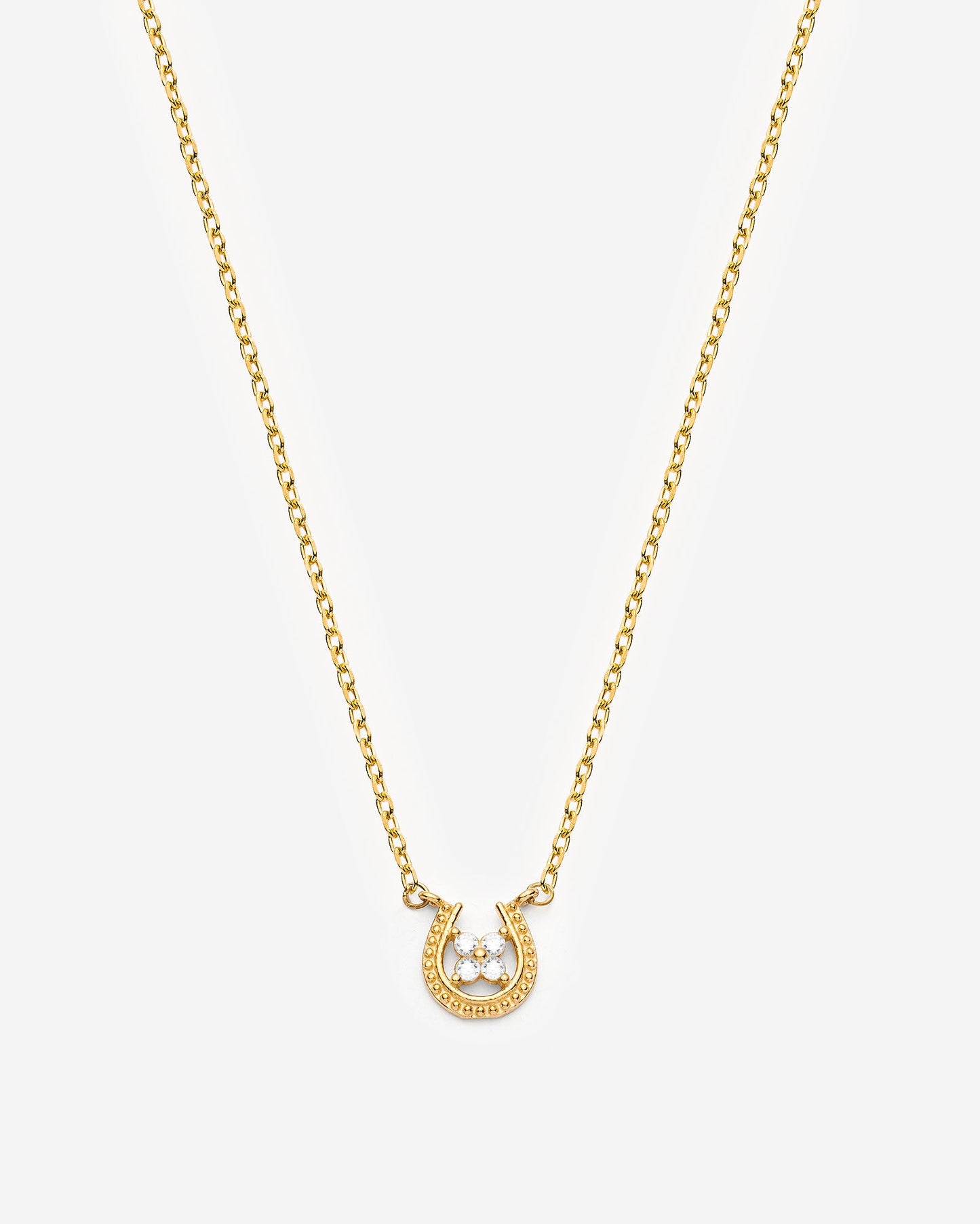 Lucky Horseshoe Pendant Necklace - 925k Sterling Silver