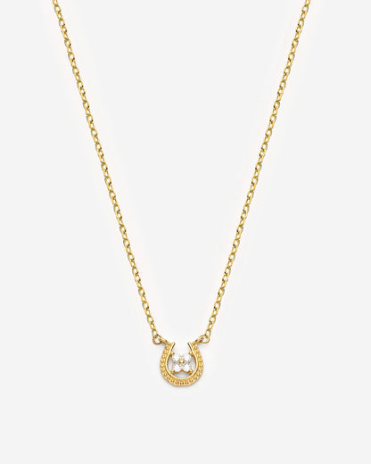 Lucky Horseshoe Pendant Necklace - 925k Sterling Silver