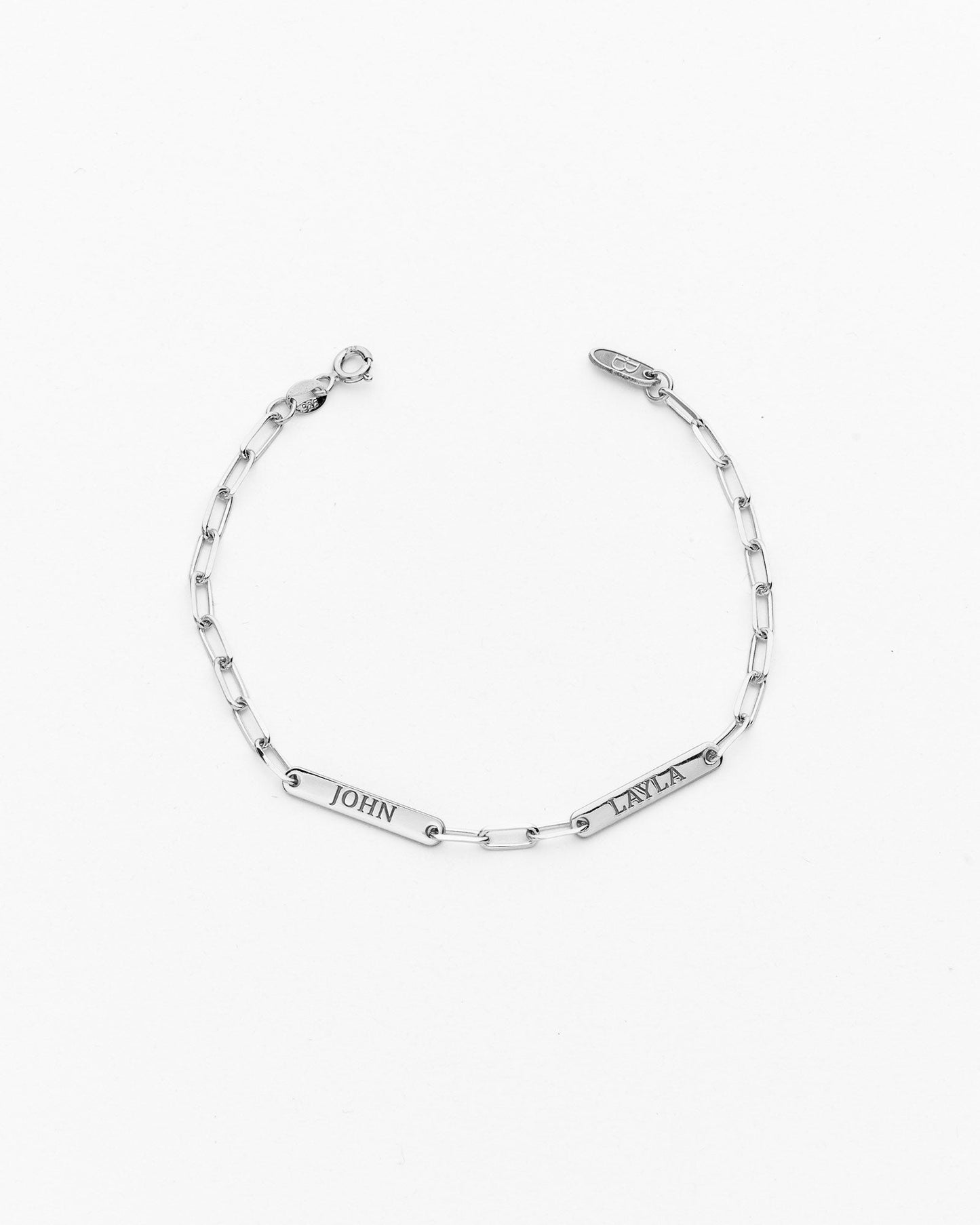 Silver Engraved Dainty Name Bar Bracelet - Name Jewelry
