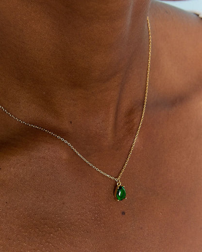 Dainty Silver Birthstone Necklace for Mom - Birthstone Jewelry